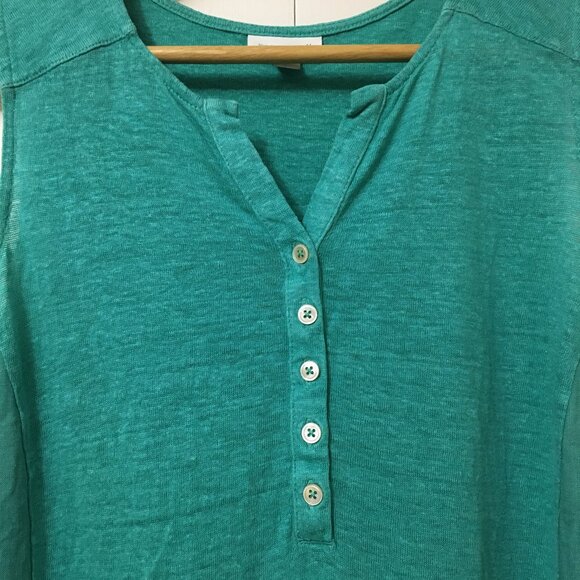 Love Linen 100% Linen Teal A-line Tank Top - Picture 5 of 15